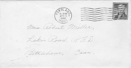 envelope, mrs. robert miller, bethlehem