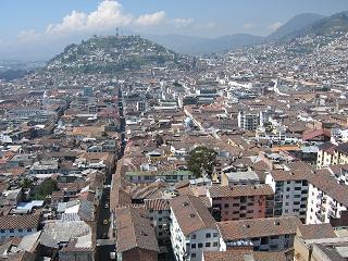 View of Quito's Old Town, as seen from the Cathedral tower.