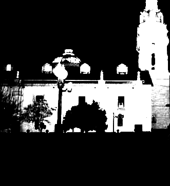 Cathedral of Quito in black and white